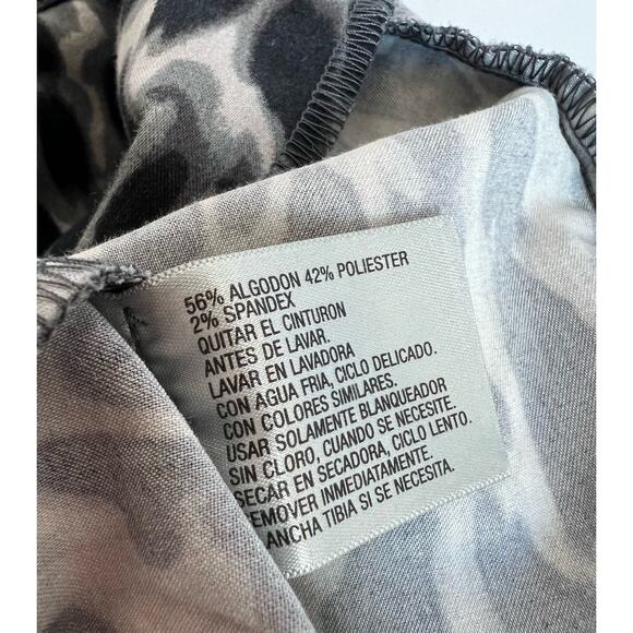 Worthington Leopard Print Black and Gray Stretch Zippered Skirt Size 18 - Picture 7 of 12